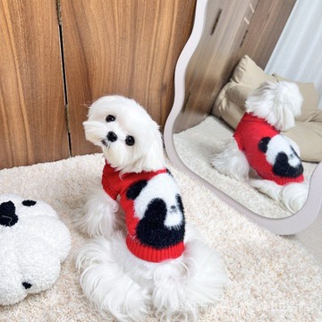 狗狗毛衣冬款可愛熊貓背心衣服馬爾濟斯約克夏比熊博雪納瑞貓咪衣