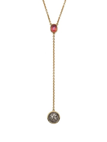 Dubini - 18kt yellow gold Alexander The Great drop necklace - women - 18kt Gold/Sterling Silver/Citrine/Amethyst - One Size