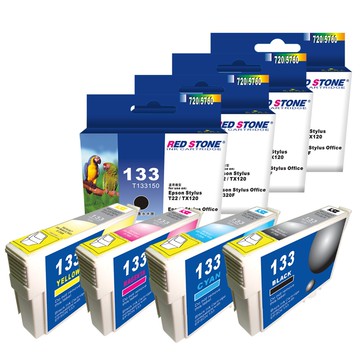 RED STONE for EPSON NO.133〔T133150/T133250/T133350/T133450〕墨水匣(四色一組)優惠組