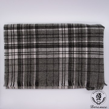 【BARONECE】日系格紋喀什米爾羊毛圍巾_灰格(617906-03)