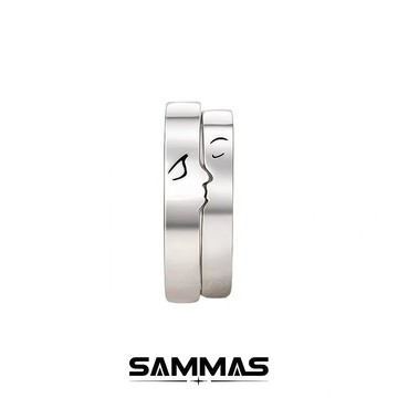 SAMMAS🔥純銀 一吻定情戒指 情侶戒指 個性戒指 對戒 尾戒 男女 冷淡風 高級感 輕奢 開口 指環 食指戒指