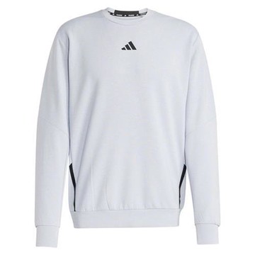 【下殺】Adidas 長袖上衣 男裝 大學T 排汗 灰藍【運動世界】JP0927