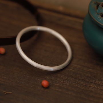 手工古法金剛圈封口純銀手環