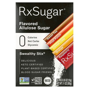 RxSugar, Swealthy Stix，甜茶，水果混合味，檸檬酸橙，柳丁，樹莓，30 包，每包 0.35 盎司（10 克）