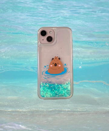 【苯水豚在游泳】 流沙手機殼