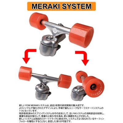 YOW SURFSKATE ヤウ サーフスケート Lane Splitter 34インチ [MERAKI SYSTEM S5] ロングスケートボード  コンプリート サーフィン スケボー トレーニング [42] | LINEブランドカタログ