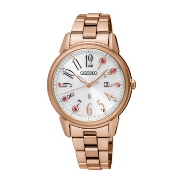 seiko SK037 精工錶 Lukia V137-0CG0G(SUT302J1)紅金限量時尚腕錶/白面33mm｜樂天領券現折★全館特惠中★指定刷卡回饋10%