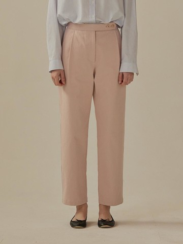 High-Waisted Straight Fit Cotton Pants