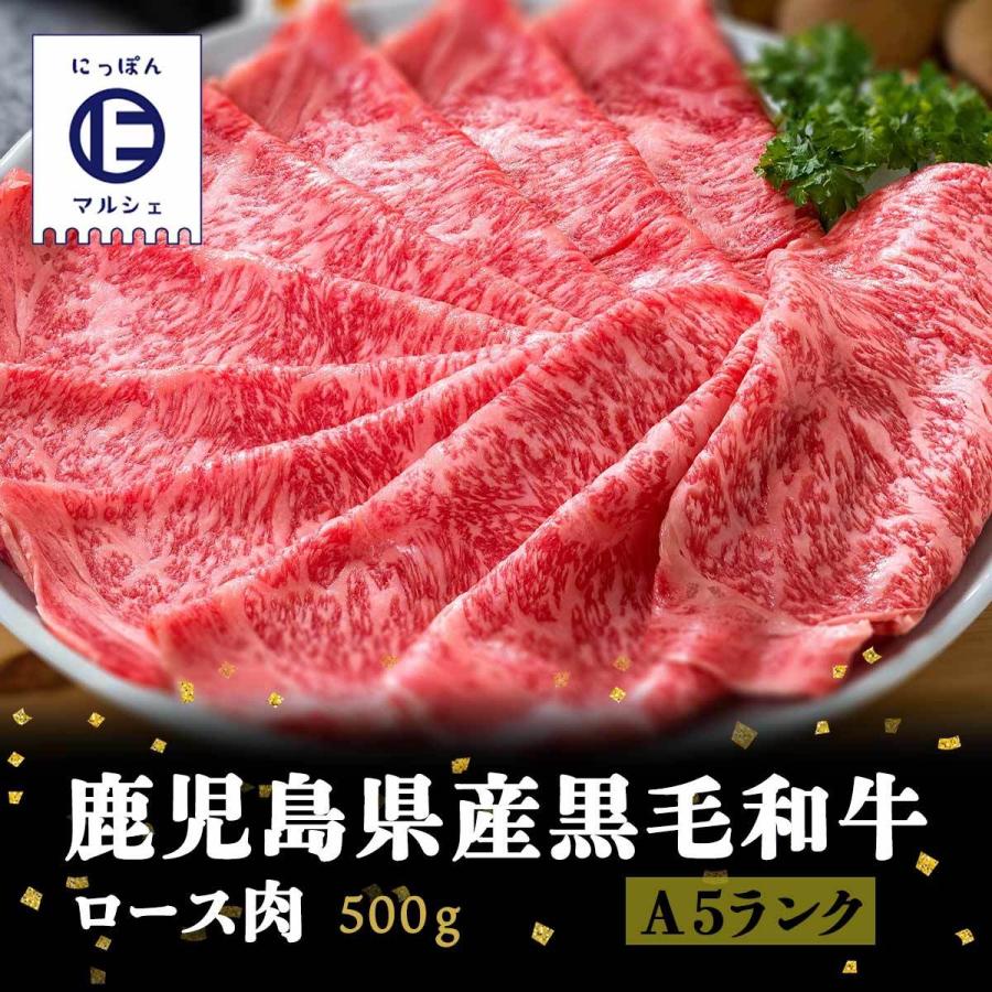 鹿児島県産 黒毛和牛 ロース肉 (A5ランク) 500g  グルメ・スタジアム 黒毛和牛 A5 A5ランク お取り寄せ プレゼント 贈答用 和牛