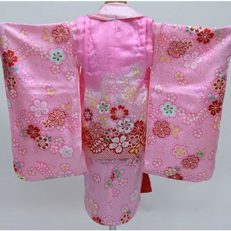 本格正絹♡三越 七五三 7歳 女の子 セット 鹿の子 ピンク パール付き