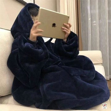 爆款睡衣🌙  大碼法蘭絨睡衣加厚加長懶人毯長款睡袍戶外防寒連帽居家大碼浴袍 睡衣 冬季睡衣