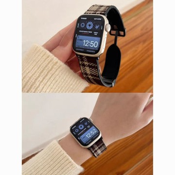 毛呢折疊磁吸錶帶 適用 華為 Watch fit 4 5Pro 5 4 3 2 1代 錶帶 矽膠拼毛呢 高級輕奢 腕帶