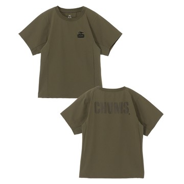CHUMS Kids Airtrail Stretch CHUMS T-Shirt 中大童 短袖上衣 卡其綠 CH211358M022