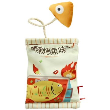 貓咪響紙薯片貓玩具辣烤魚味  2個  米色