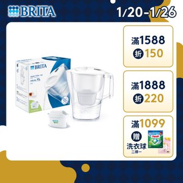 【BRITA官方】Aluna愛奴娜濾水壺 3.5L(含MAXTRA PRO濾芯 全效型x1)