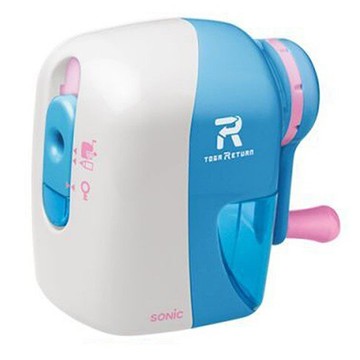 日本文具 SONIC - 自動彈出手動削鉛筆機-白藍