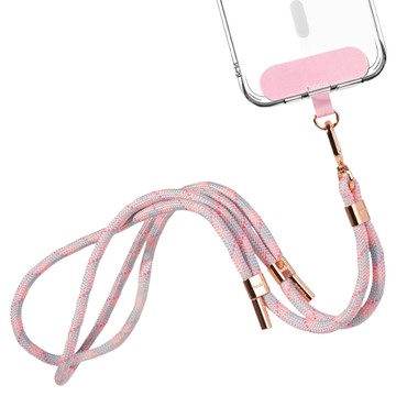 HODA 好貼 手機掛繩  粉色 + 玫瑰金  1條