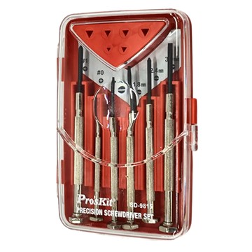 Pro'sKit 寶工 精密起子6支組 SD-9815 十字 0 + 1 + 一字 1.4mm + 1.8mm + 2.4mm + 3mm  1組