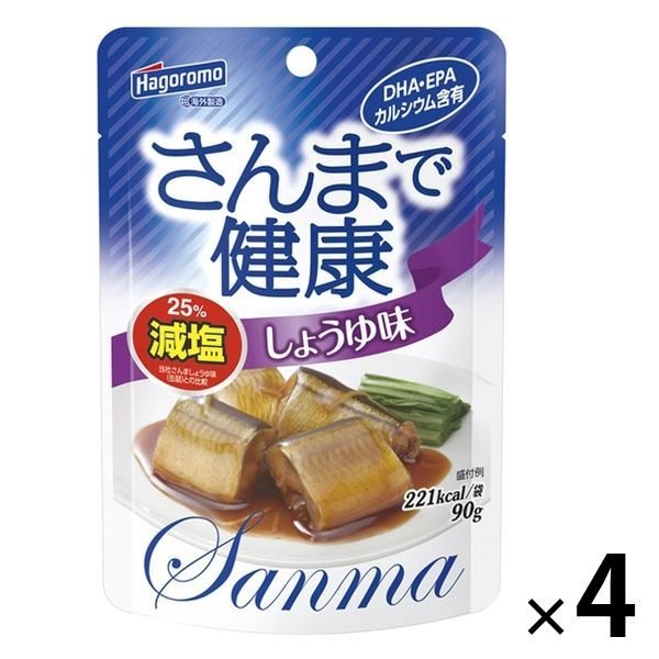 はごろもフーズパウチ さんまで健康 しょうゆ味 減塩 DHA・EPA含有 90g 1セット（4個） はごろもフーズ