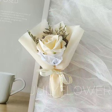 臺灣出貨⚡【可開發票】碎冰藍迷你小花束香皂花成品生日禮物送姐妹畢業紀念伴手禮裝飾