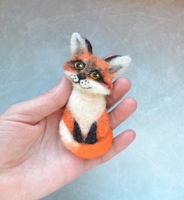 可愛的紅狐狸動物胸針女用針毛氈羊毛別針女孩狐狸首飾