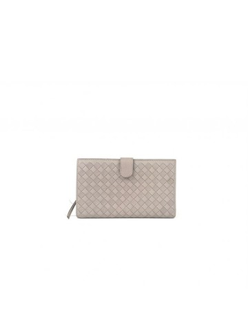bottega veneta 灰色 Intrecciato Continental Wallet 編織紋羊皮長夾 錢包