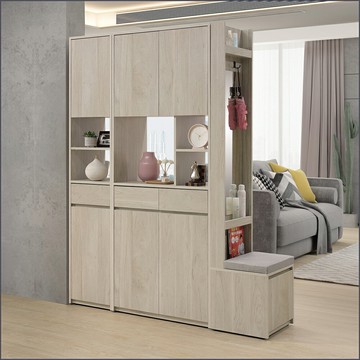 5.3尺隔間鞋櫃(三件式)玄關櫃 雙面櫃 組合鞋櫃【163A38401】Leader傢居館163-L773+L774+L777