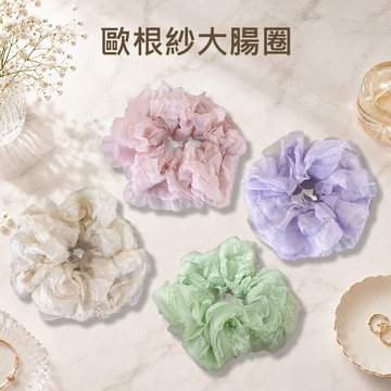 歐根紗大腸圈 韓系髮圈 甜美髮圈 質感頭飾 仙女髮飾 綁髮 歐根紗髮圈 輕盈舒適 高彈力【三哥嚴選】DS031435
