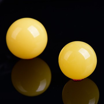 天然玉石蜜蠟圓球旺財球 轉運球 轉運珠吊墜項鏈玉墜男女士款1入