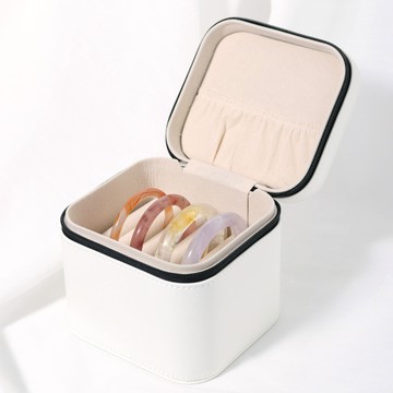 SPANCONNY 優雅白皮革手鐲收納盒