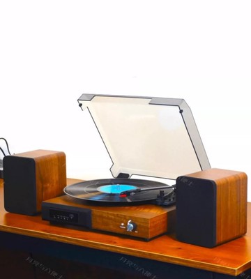 〔新品〕未拆封臺式復古黑膠唱片機老式留聲機HiFi組合音響客廳歐【北歐居家生活】