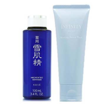 KOSE高絲 雪肌精化妝水100ml 贈 無限肌緻晨淨拋光潔顏精華100g (正統公司貨)