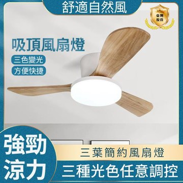 【台灣出貨】 36吋北歐變頻風扇燈 大風力實木 靜音吊扇燈 餐廳客廳 大燈盤 智能電扇燈