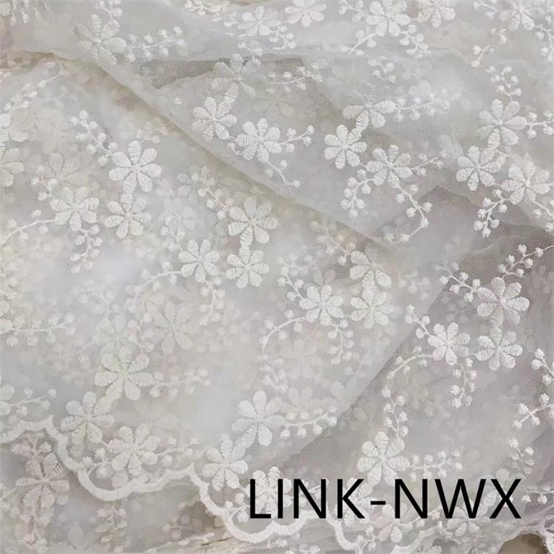 タイムセール 小花柄 ハンドメイド 刺繍 綿100% コットン 綿レース