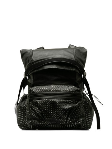 Bottega Veneta Pre-Owned - 2012-2024 foldover leather backpack - women - Calf Leather - One Size - Black
