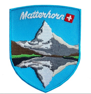 瑞士 馬特洪峰 (湖倒影造型) 地標熨斗刺繡布章 貼布 布標 燙貼 徽章 肩章 識別章 背包貼