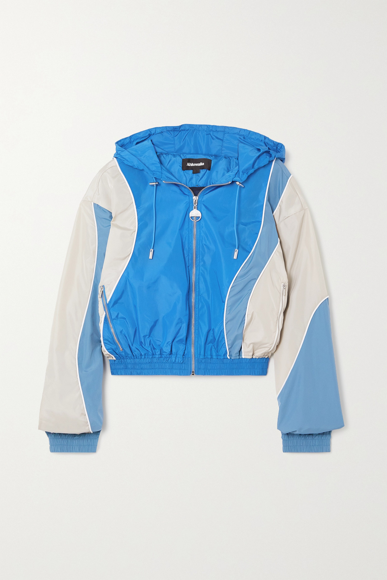 Ahluwalia - Hooded Color-block Shell Track Jacket - Blue - UK 6