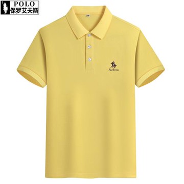 2025新品100%棉加厚吸汗男士短袖T恤休閑翻領夏季商務免燙襯衫男