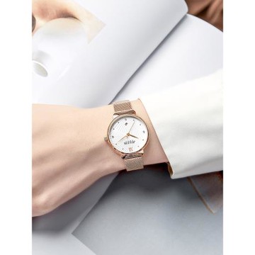 新款聚利時正品韓風日歷手表女簡約氣質OL職場超薄防水石英女表