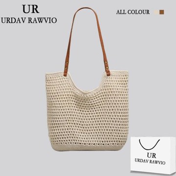 UR大容量包包女2025夏季新款百搭單肩海邊度假編織草編通勤托特包