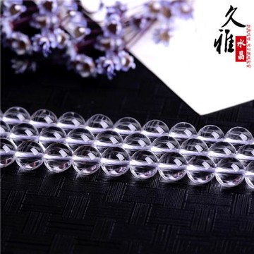 久雅水晶 東海白水晶天然散珠 圓珠 半成品 DIY飾品配珠 批發