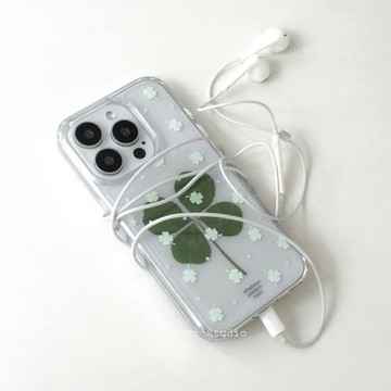 韓國ins小眾博主同款小清新春天幸運四葉草軟殼適用于iphone16pro/15promax蘋果17/13/14全包手機保護套透明