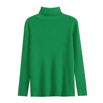 冬季加厚高領毛衣女套頭慵懶風2025新款時尚洋氣寬松坑條打底衫女