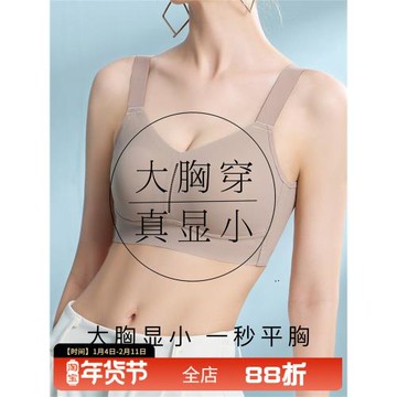 薄款全罩杯無痕大胸顯小超透氣聚攏上托防下垂無鋼圈調整型文胸