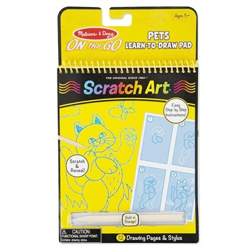 Melissa&Doug 瑪莉莎 旅遊樂 刮畫  學畫動物  1個