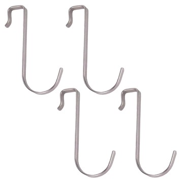 AHOYE S型加寬不鏽鋼門邊門後免釘掛鉤 廚房浴室臥室收納  4個  銀色