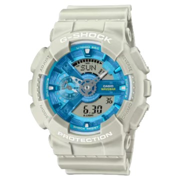 CASIO 卡西歐 G-SHOCK 綠洲湖泊 雙顯腕錶 GA-110AS-5A  沙漠米白色