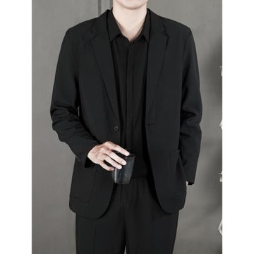 高級感休閑西裝外套男春秋季韓版輕熟風男裝商務職業正裝單西西服