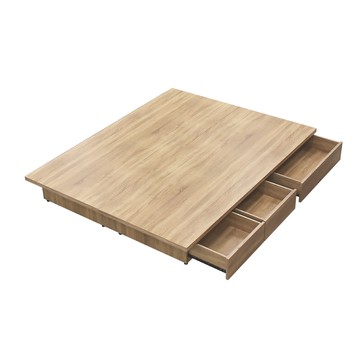 IHouse-保羅 三抽靠牆款 雙人5尺收納床底/床架/床座 (台灣製木心板)面右抽/白梧桐