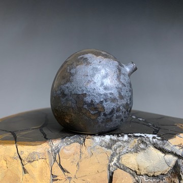 台灣【陶燒釉變】手拉坯水滴硯滴(中)23